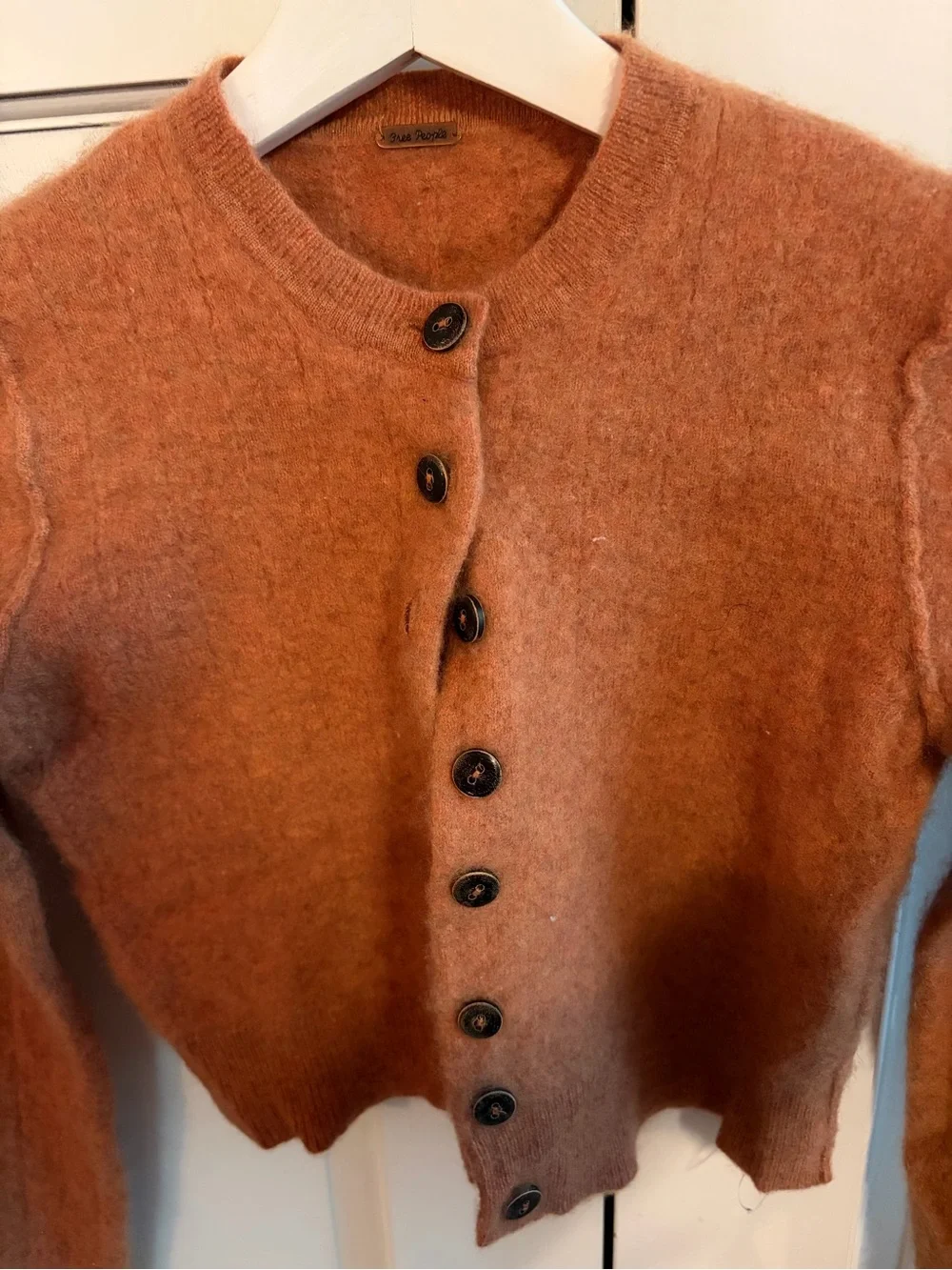 Free People Cropped Rust Cardigan Sweater ♻️🪩